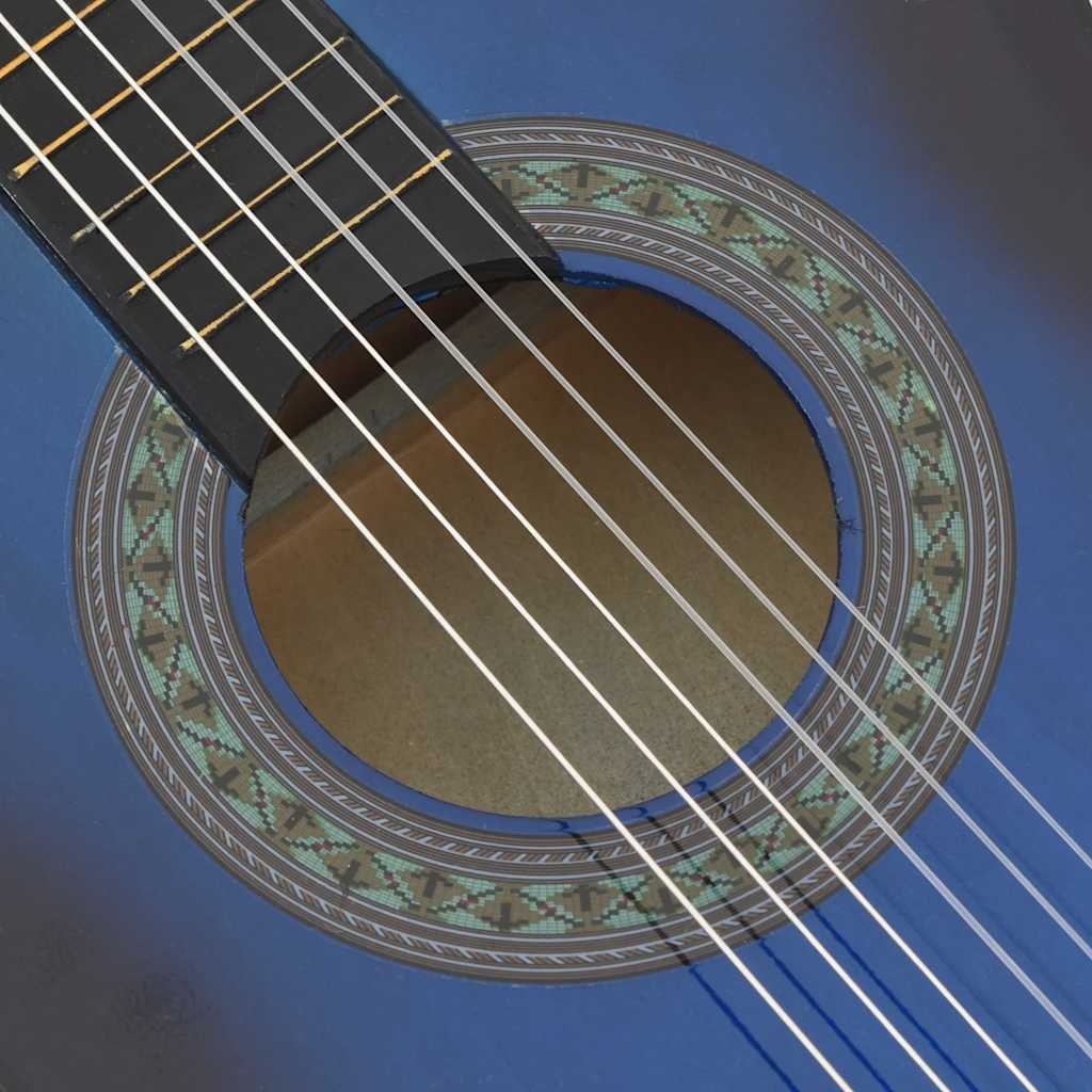 8-dijelni set klasične gitare za početnike plavi 3/4 36"