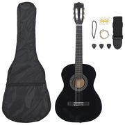 8-dijelni set klasične gitare za početnike crni 3/4 36 "