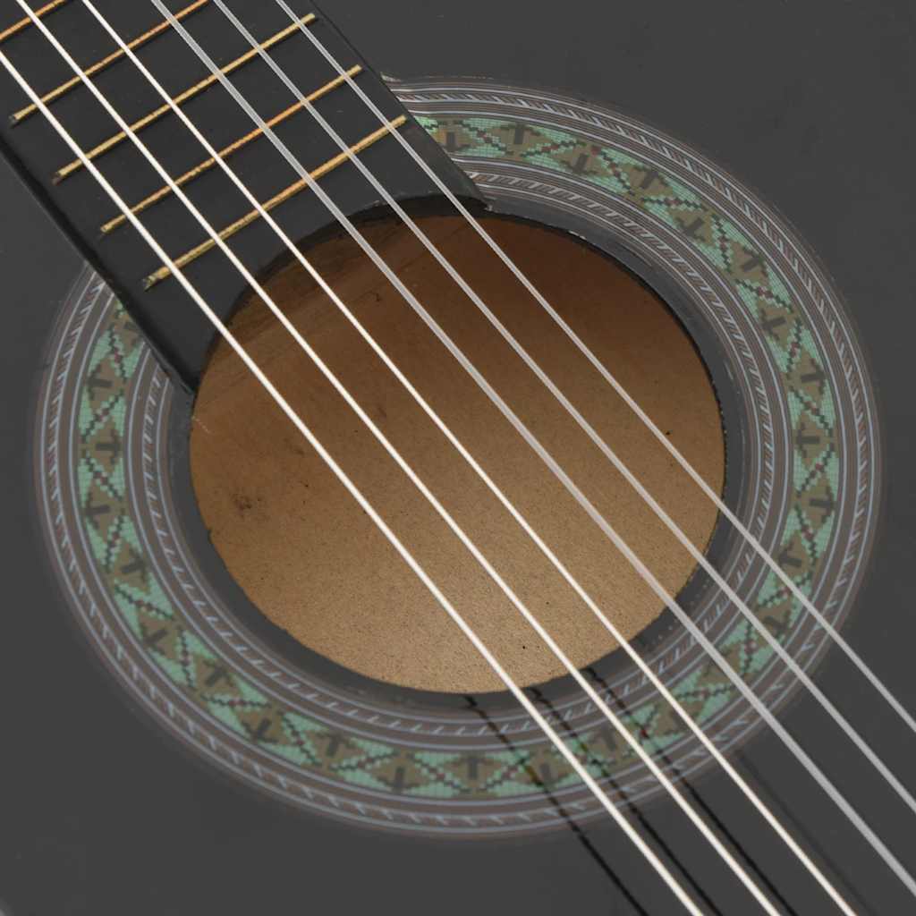 8-dijelni set klasične gitare za početnike crni 1/2 34"