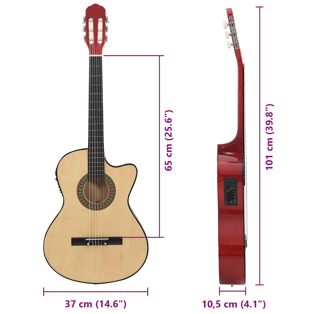 Klasična gitara Western s prorezom, ujednačivačem i 6 žica