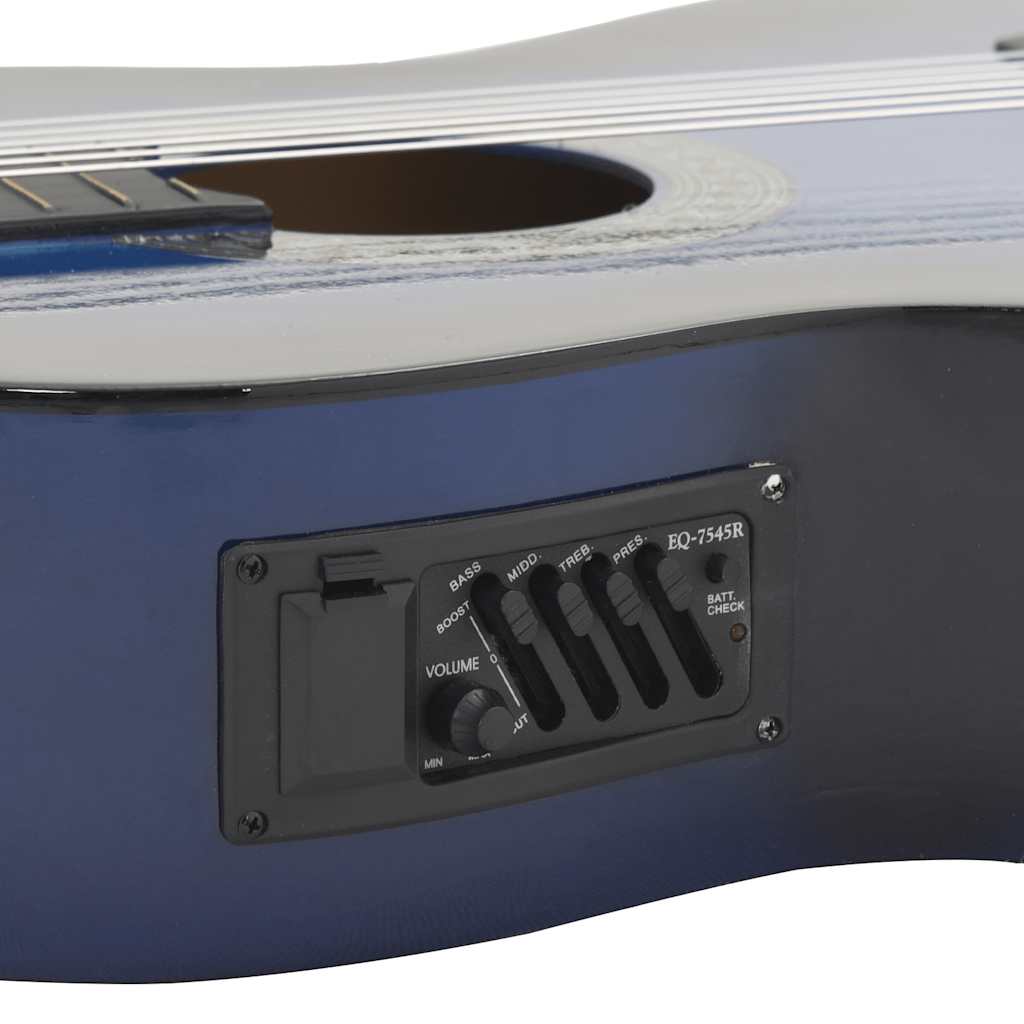 Klasična gitara Western s ujednačivačem i 6 žica plava