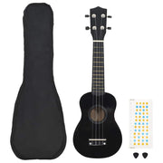 Set dječjeg ukulelea Soprano s torbom crni 21 "