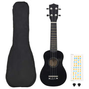 Set dječjeg ukulelea Soprano s torbom crni 23 "