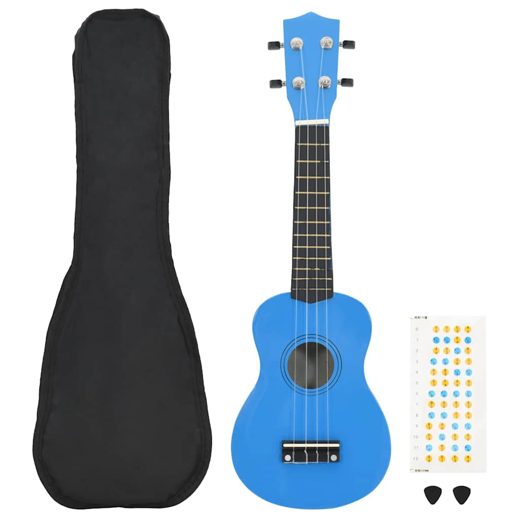 Set dječjeg ukulelea Soprano s torbom svjetloplavi 23 "