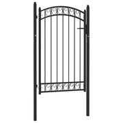 Vrata za ogradu EMMEN s lučnim vrhom čelik 100x106 cm crna