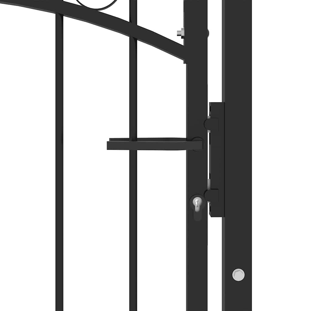 Vrata za ogradu EMMEN s šiljcima čelik 103x109,5 cm crna