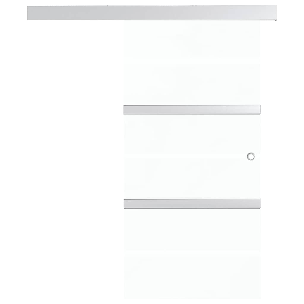 Klizna vrata od stakla ESG i aluminija 76 x 212 cm srebrna