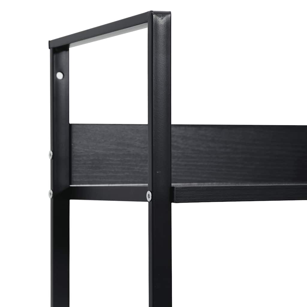 Police za knjige s 4 razine crne 60 x 27,6 x 124,5 cm drvene