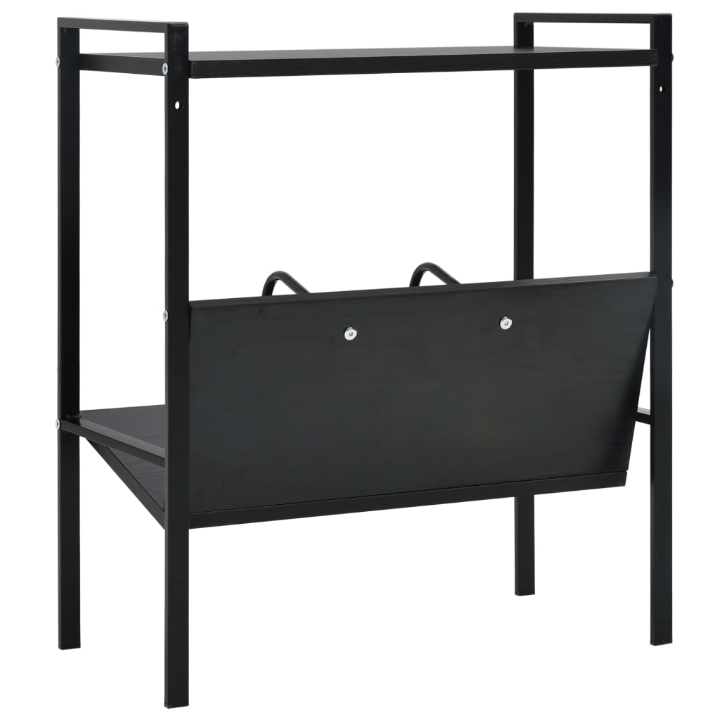 Police za knjige s 2 razine crne 52x28x59 cm konstruirano drvo