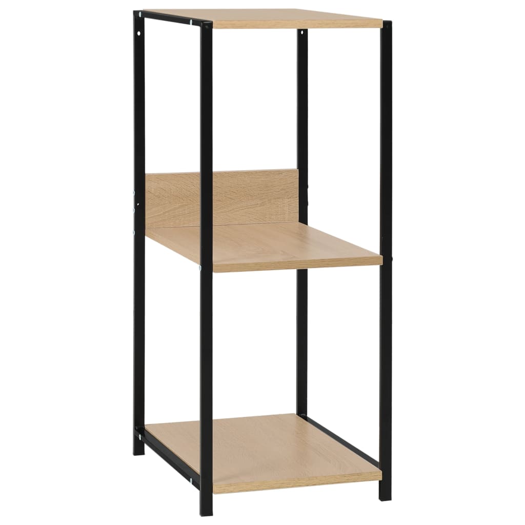 Male ravne police za knjige crne i hrast 33,5x39,6x79,7 cm drvo