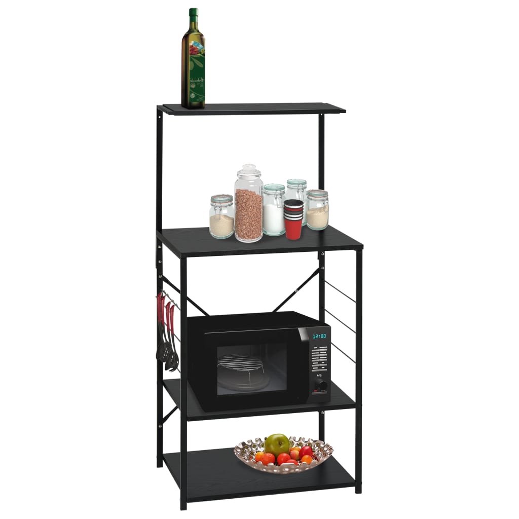 Ormarić za mikrovalnu pećnicu crni 60 x 39,6 x 123 cm drveni