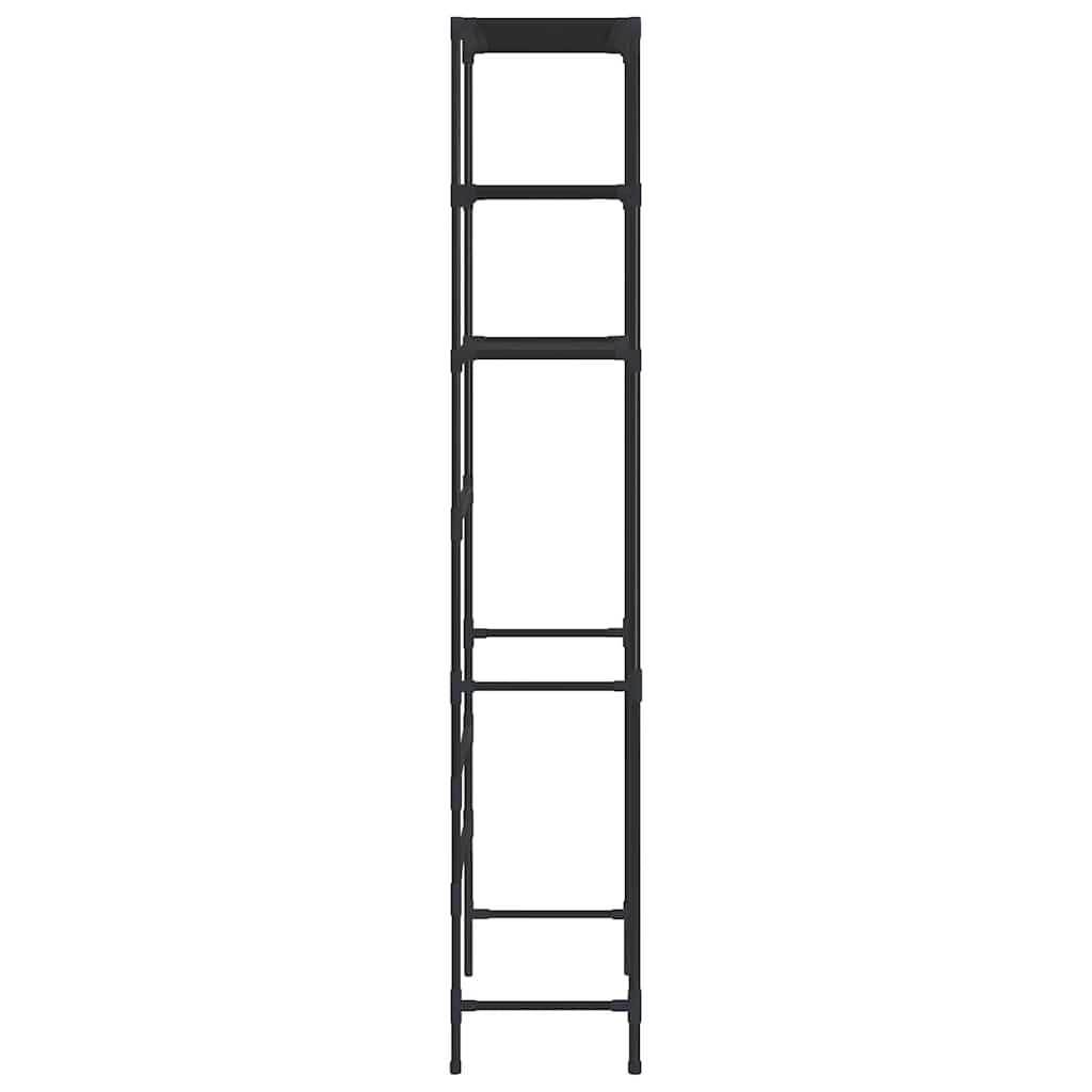 Stalak za pohranu iznad toaleta s 3 razine crni 53x28x169 cm