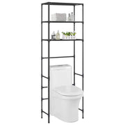 Stalak za pohranu iznad toaleta s 3 razine crni 53x28x169 cm