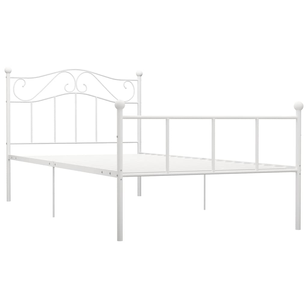 Okvir za krevet bijeli metalni 90 x 200 cm