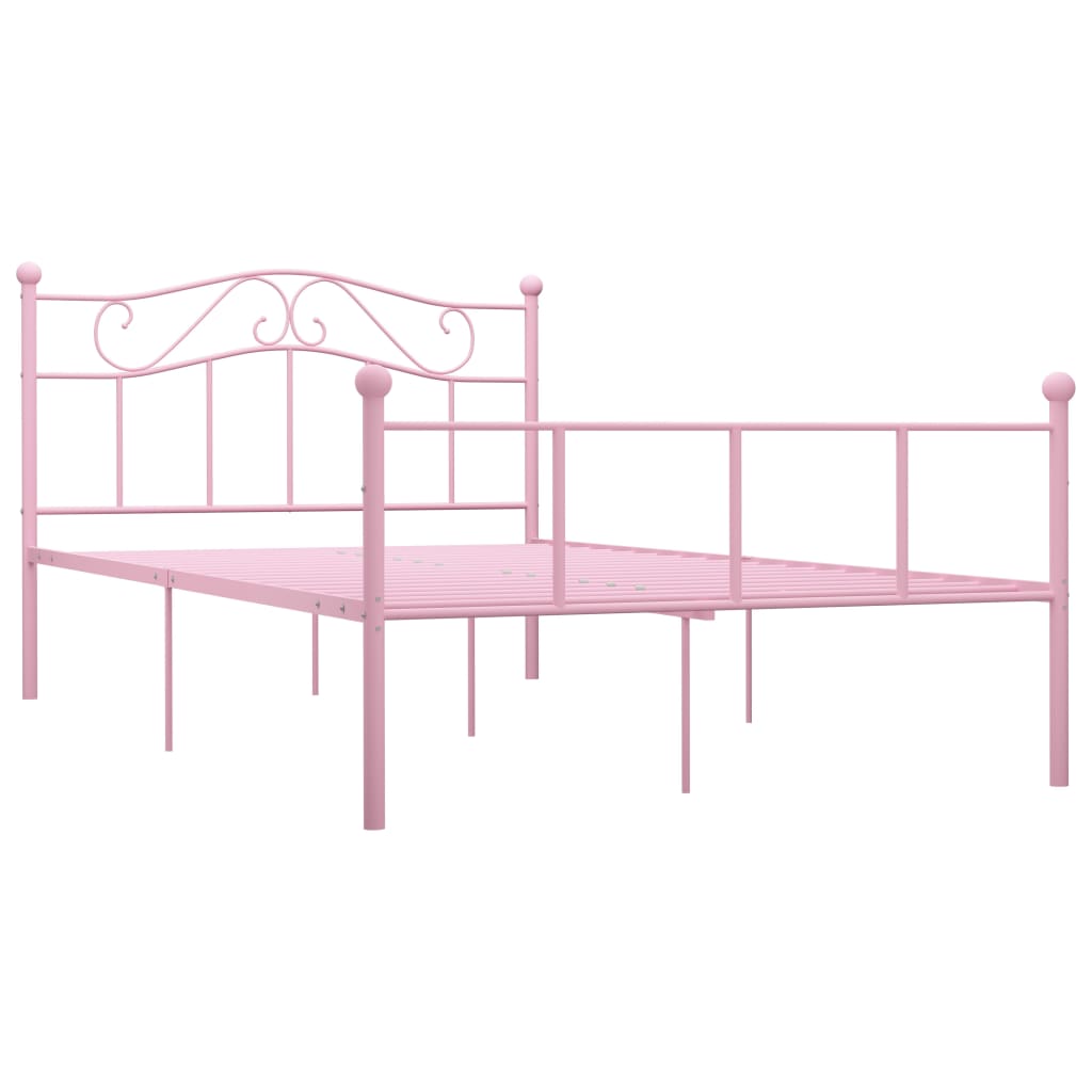 Okvir za krevet ružičasti metalni 160 x 200 cm