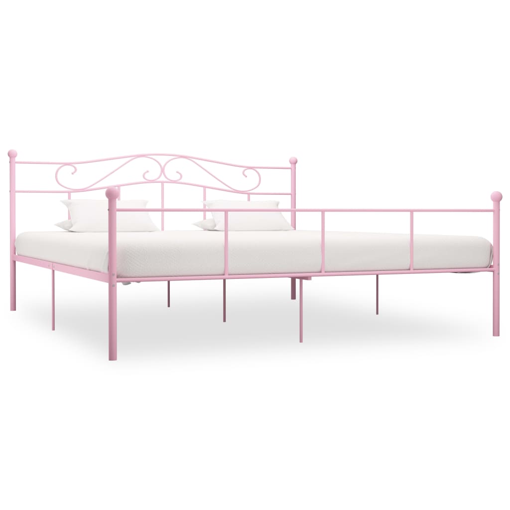 Okvir za krevet ružičasti metalni 200 x 200 cm