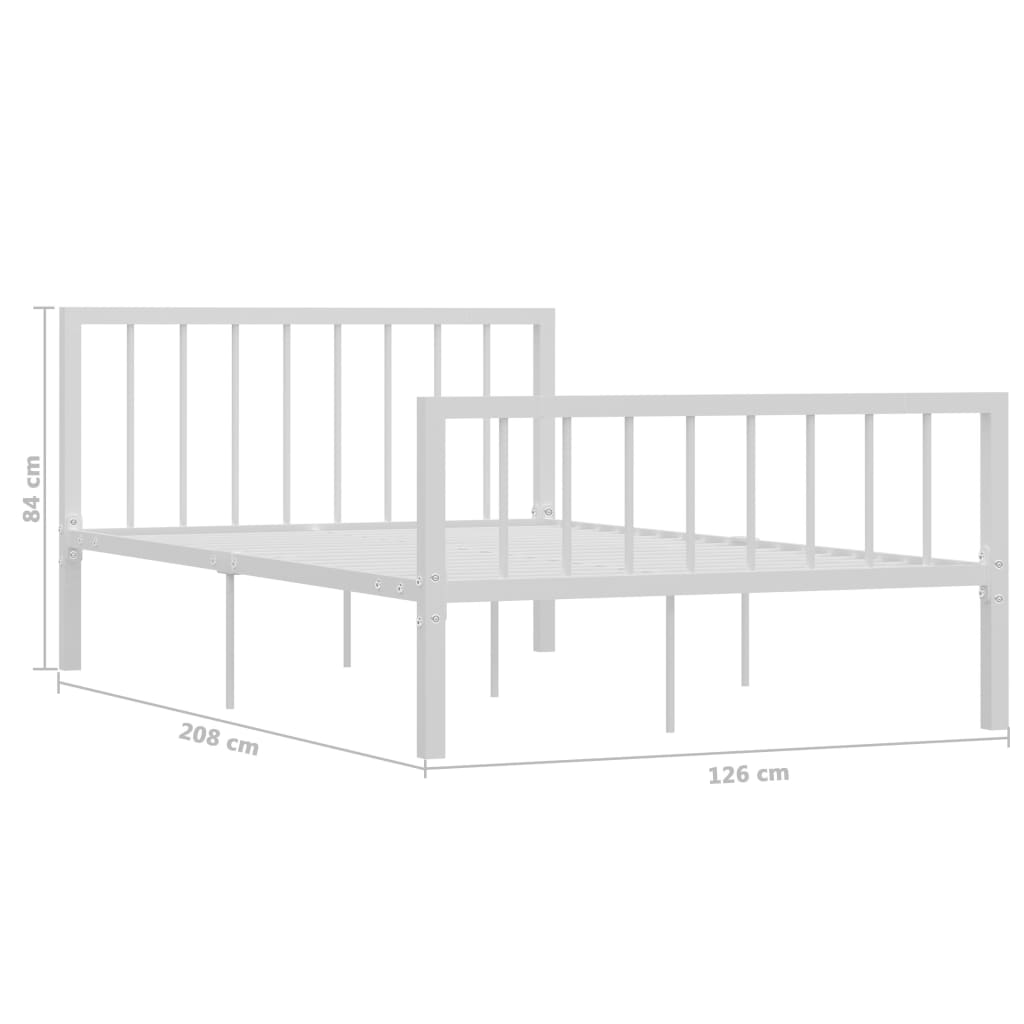 Okvir za krevet bijeli metalni 120 x 200 cm