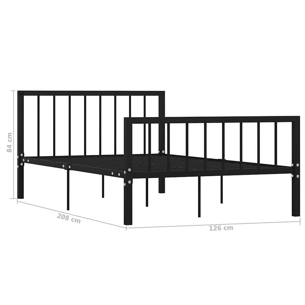 Okvir za krevet crni metalni 120 x 200 cm
