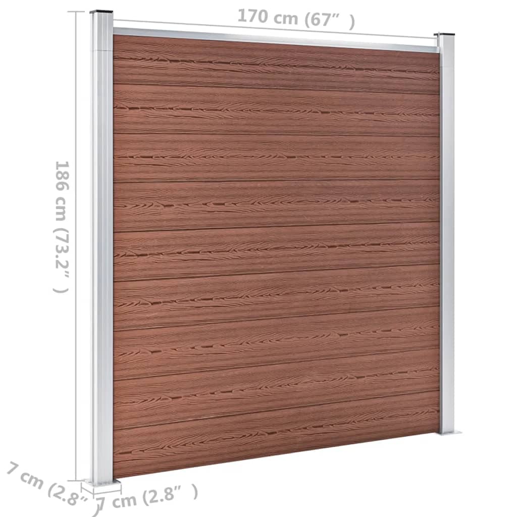 Vrtna ograda od WPC-a 353 x 186 cm smeđa