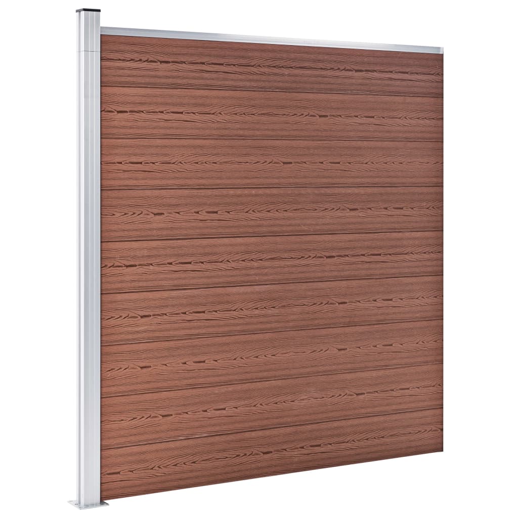 Set WPC ograda 5 kvadratnih + 1 kosa 965 x 186 cm smeđi
