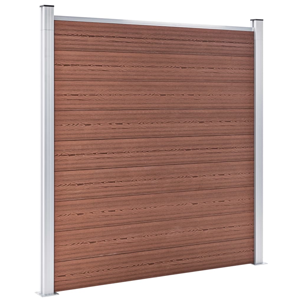 Set WPC ograda 7 kvadratnih + 1 kosa 1311 x 186 cm smeđi