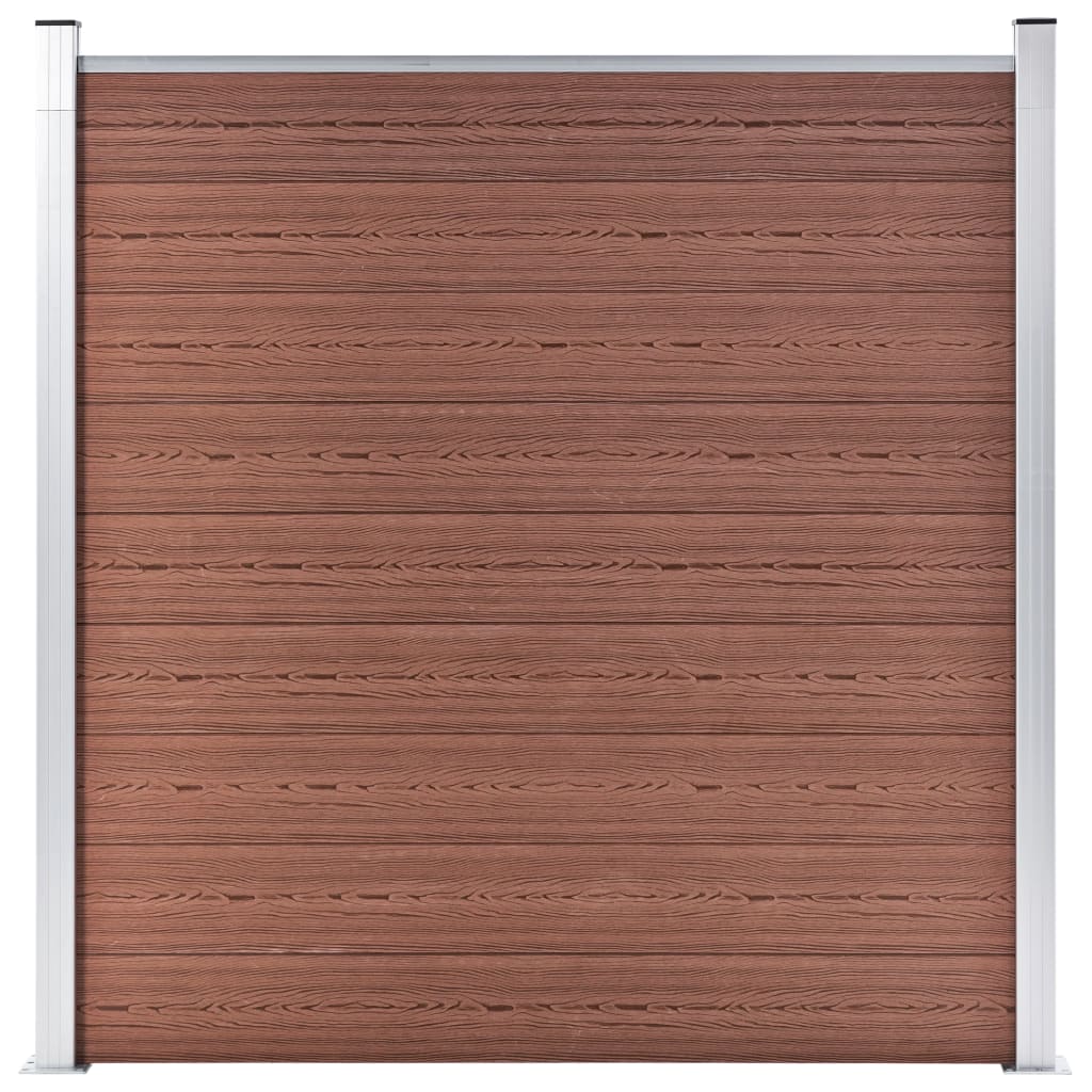 Set WPC ograda 8 kvadratnih + 1 kosa 1484 x 186 cm smeđi