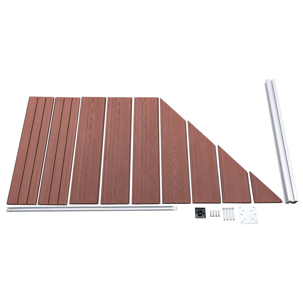 Set WPC ograda 9 kvadratnih + 1 kosa 1657 x 186 cm smeđi