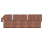 Set WPC ograda 10 kvadratnih + 1 kosa 1830 x 186 cm smeđi