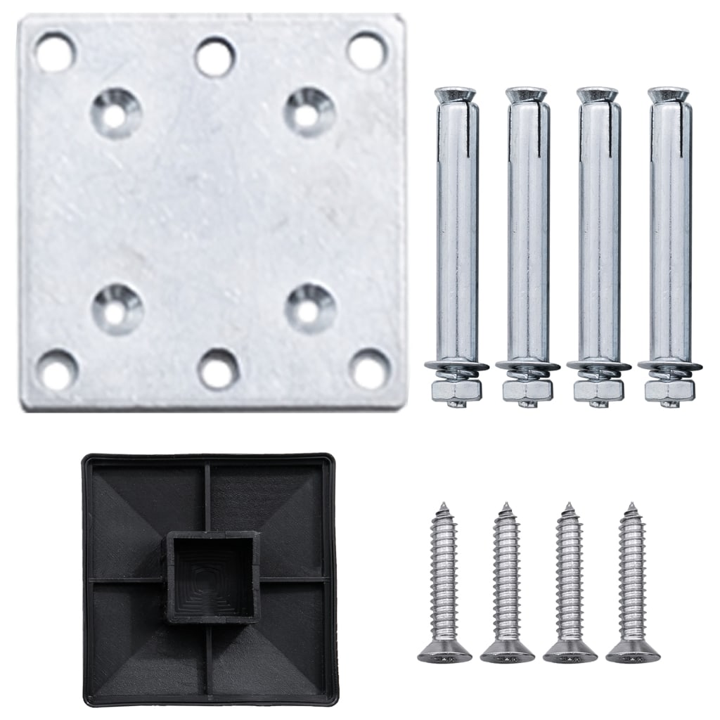 Set WPC ograda 4 kvadratne + 1 kosa 792 x 186 cm sivi