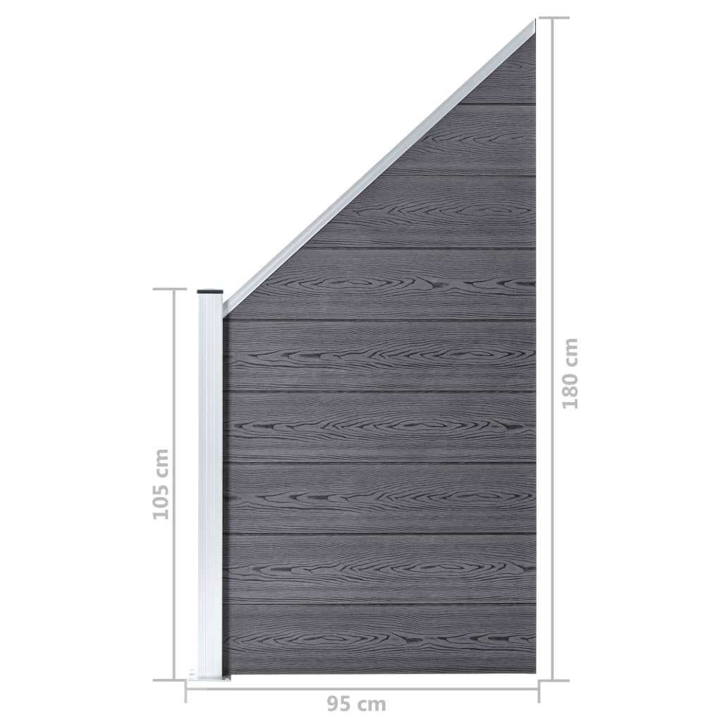 Set WPC ograda 8 kvadratnih + 1 kosa 1484 x 186 cm sivi