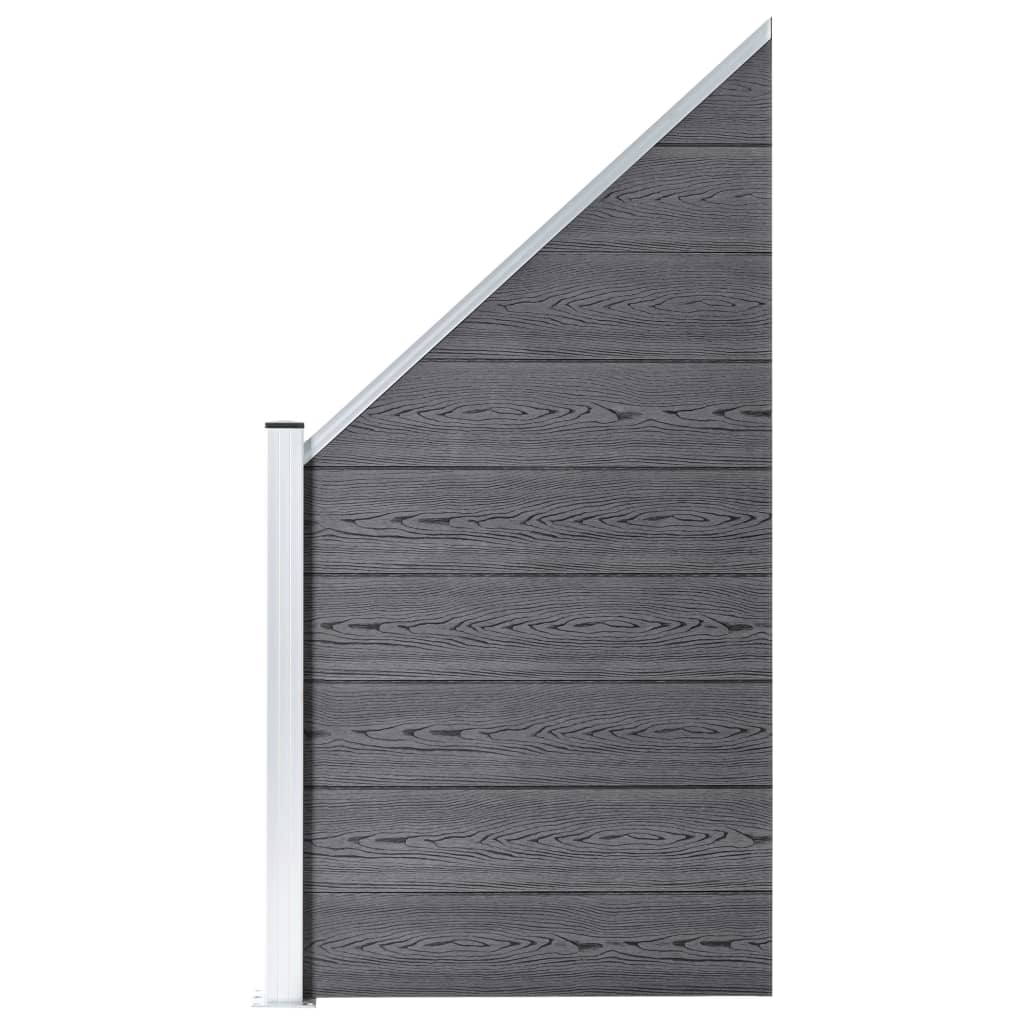 Set WPC ograda 8 kvadratnih + 1 kosa 1484 x 186 cm sivi