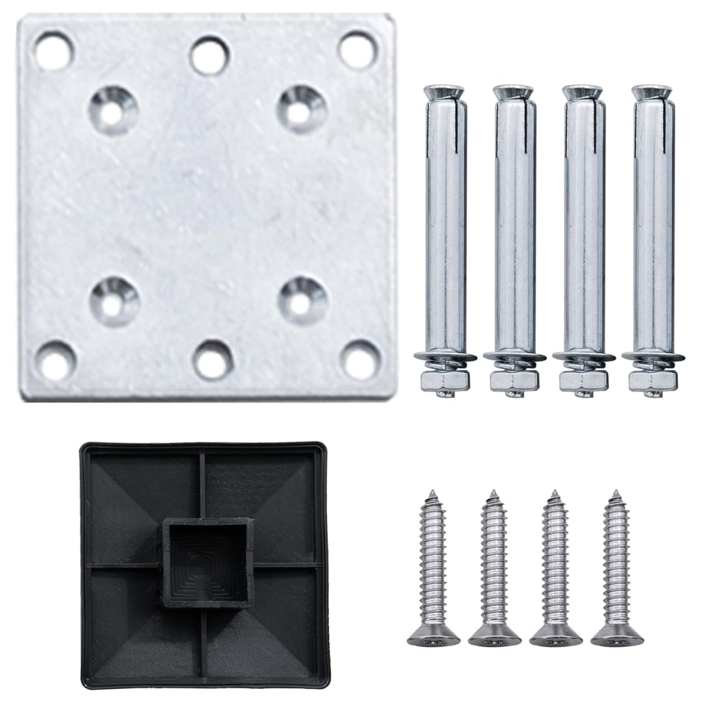 Set WPC ograda 9 kvadratnih + 1 kosa 1657 x 186 cm sivi