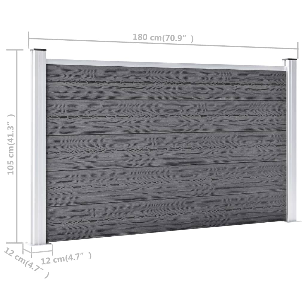 Vrtna ograda od WPC-a 526 x 106 cm siva