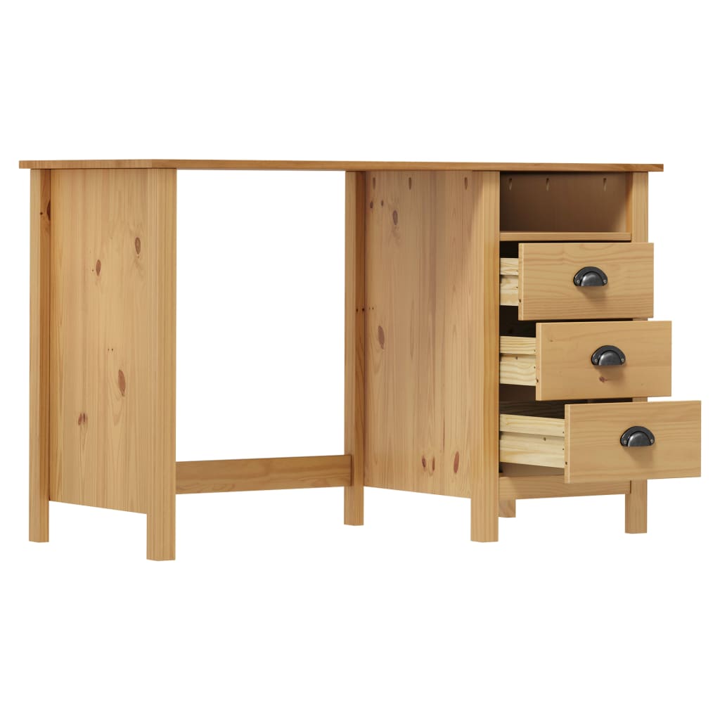 Radni stol Hill s 3 ladice 120 x 50 x 74 cm od masivne borovine