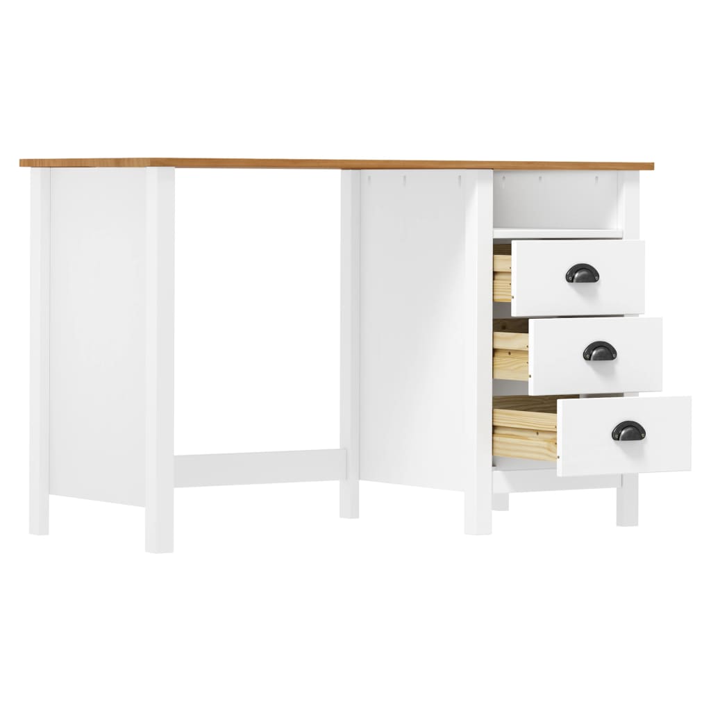 Radni stol Hill s 3 ladice 120 x 50 x 74 cm od masivne borovine