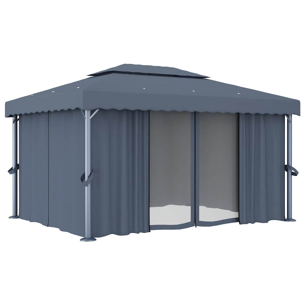 Sjenica sa zastorom 4 x 3 m antracit aluminijska