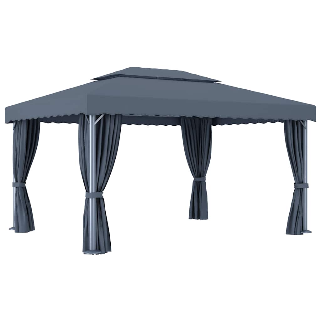 Sjenica sa zastorom 4 x 3 m antracit aluminijska