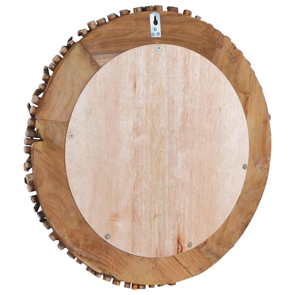 Zidno ogledalo od tikovine 60 cm okruglo