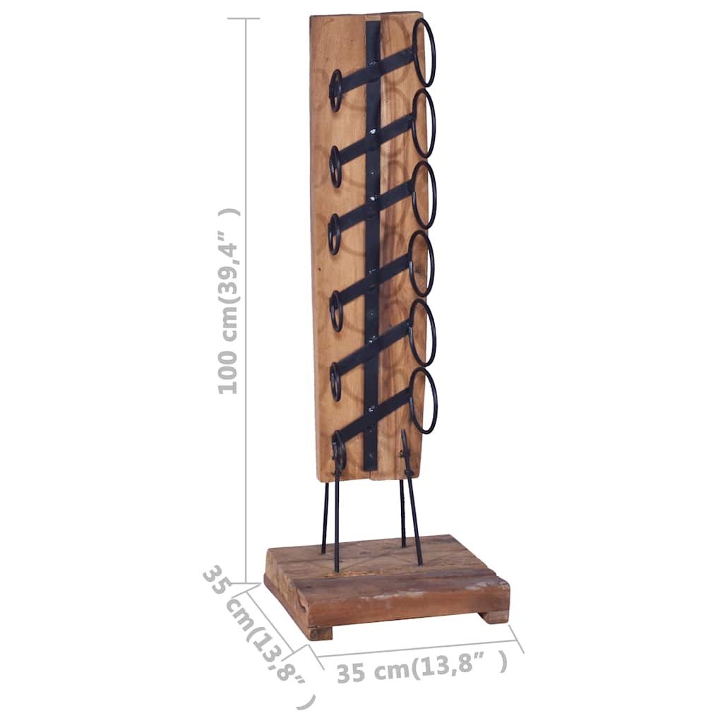 Stalak za vino za 6 boca 35 x 35 x 100 cm od masivne tikovine