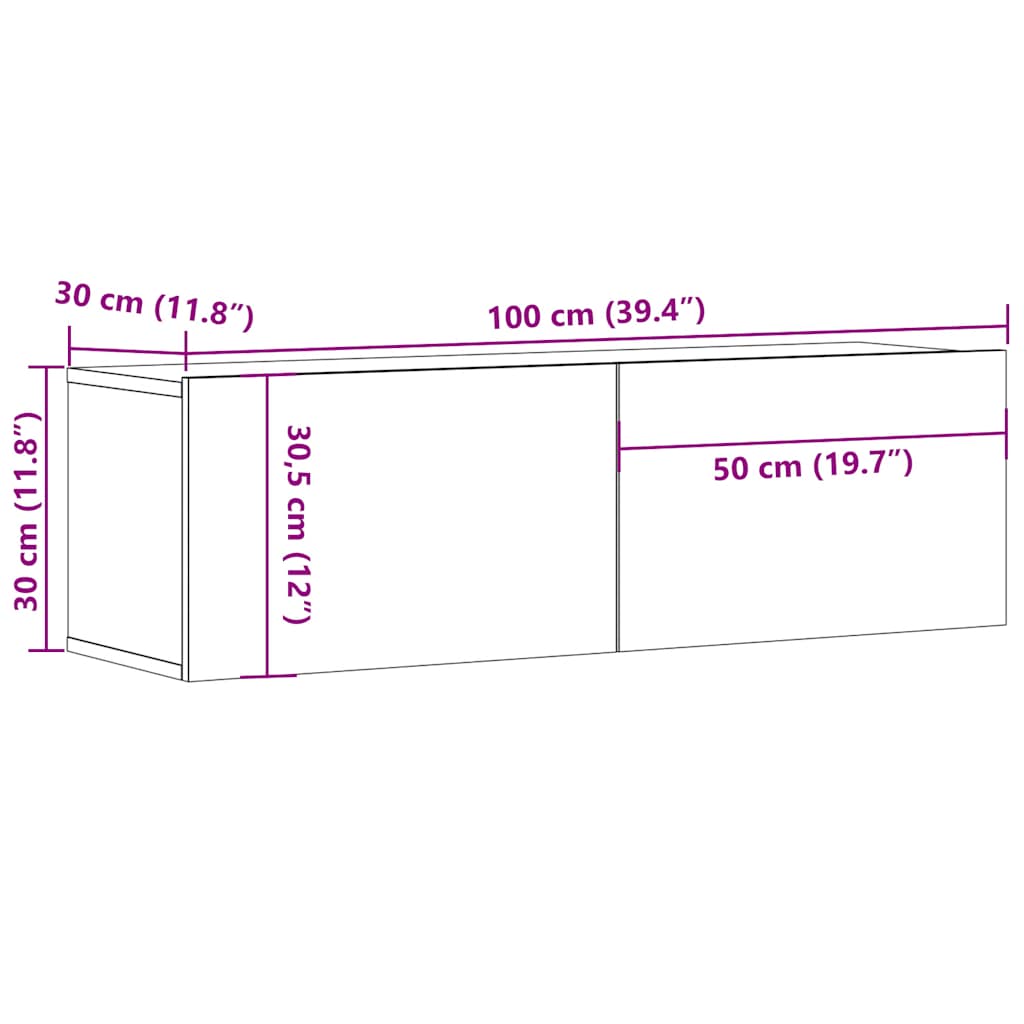 TV ormarić bijeli 100 x 30 x 30 cm od konstruiranog drva
