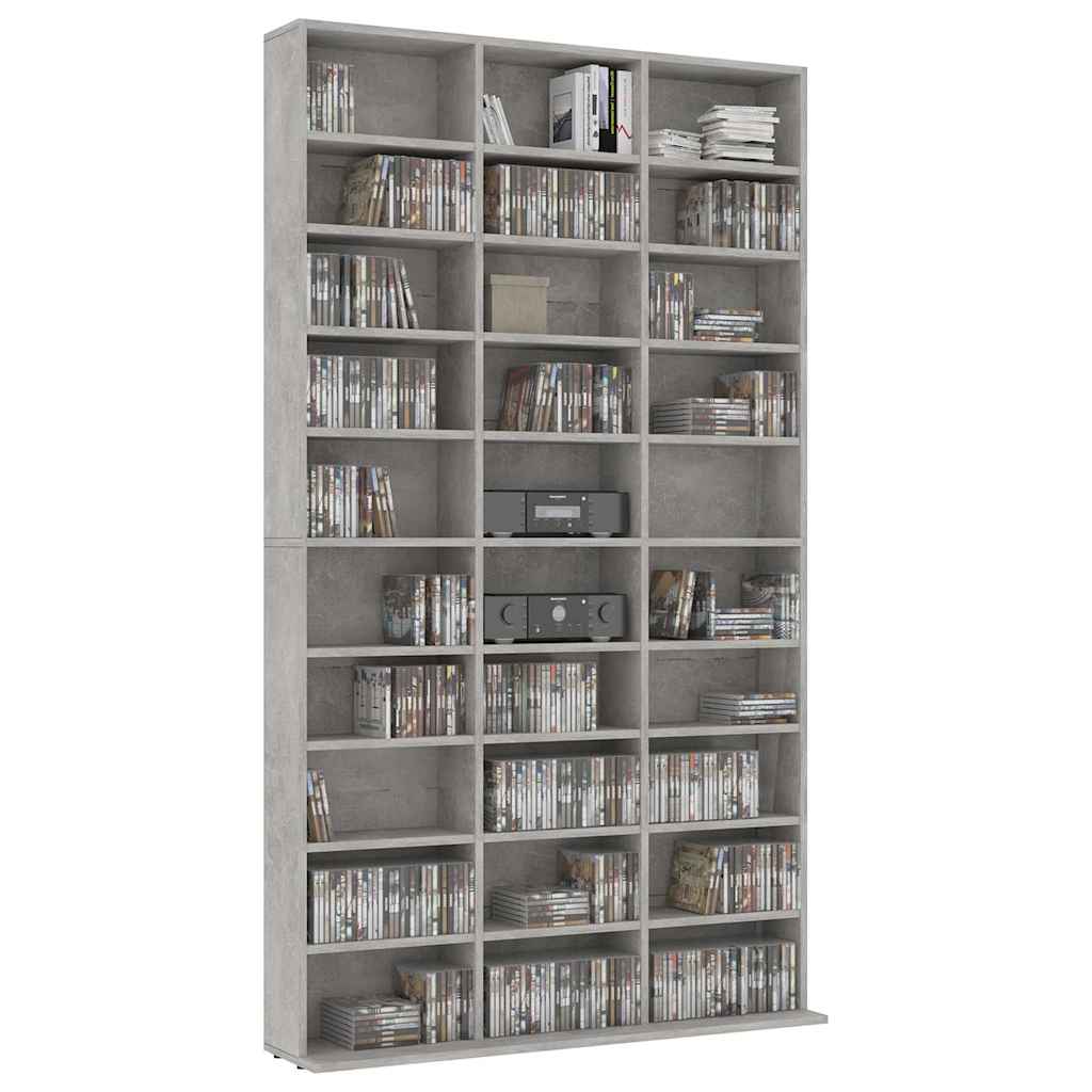 Ormarić za CD-ove boja betona 102x16x177,5 cm konstruirano drvo