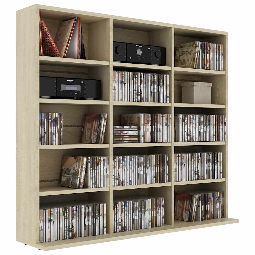 Ormarić za CD-ove boja hrasta 100x23x89,5 cm konstruirano drvo