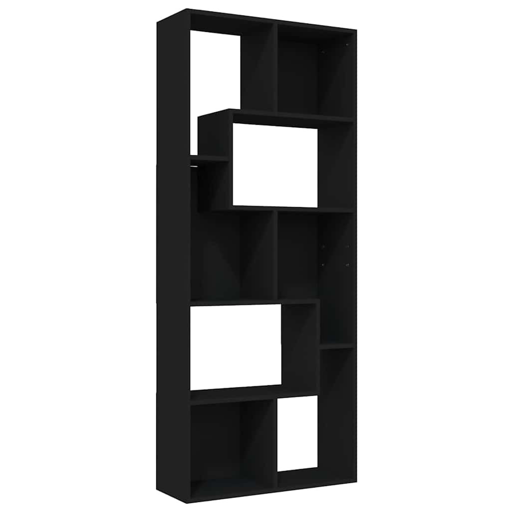 Ormarić za knjige crni 67 x 24 x 161 cm od konstruiranog drva