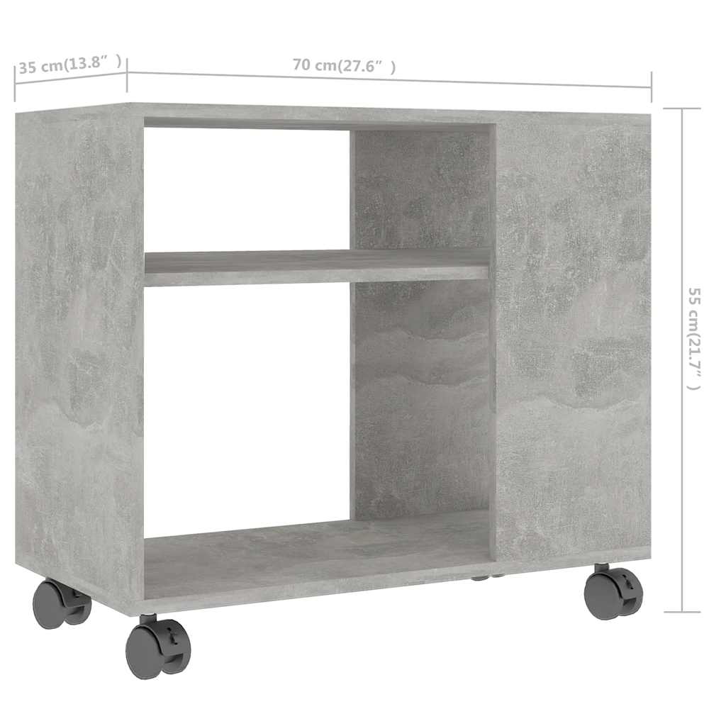 Bočni stolić boja betona 70 x 35 x 55 cm od konstruiranog drva