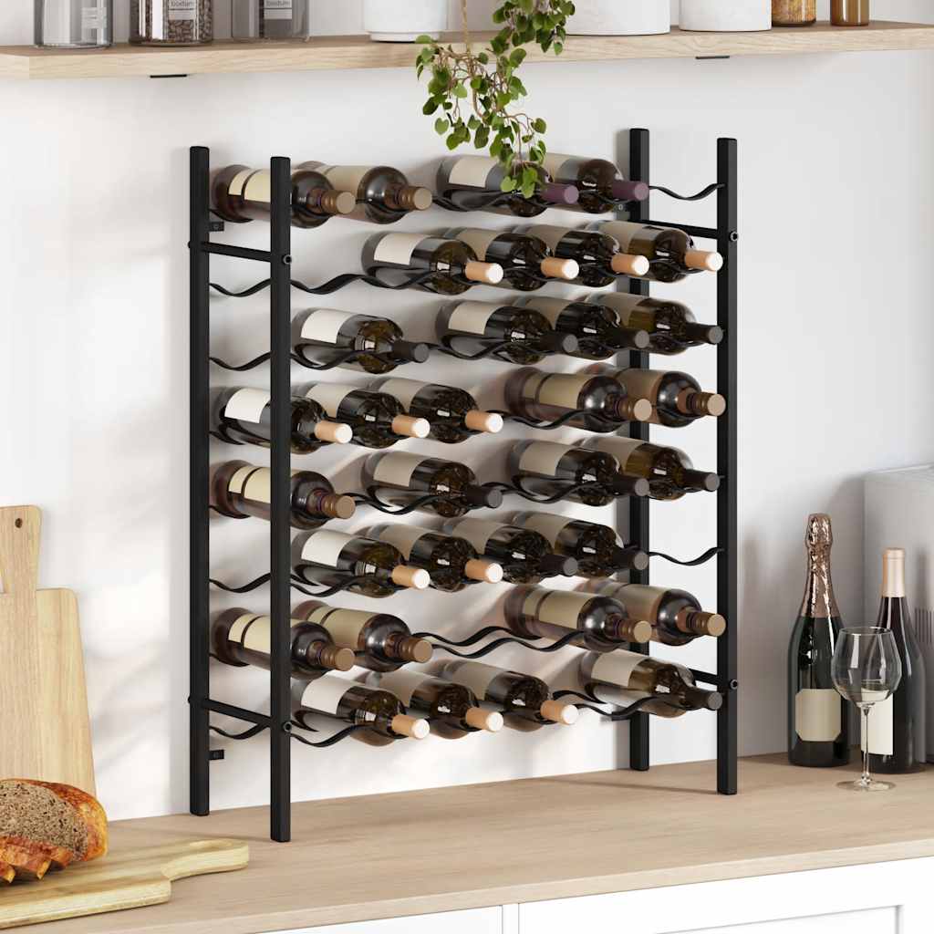 Stalak za vino za 48 boca crni metalni