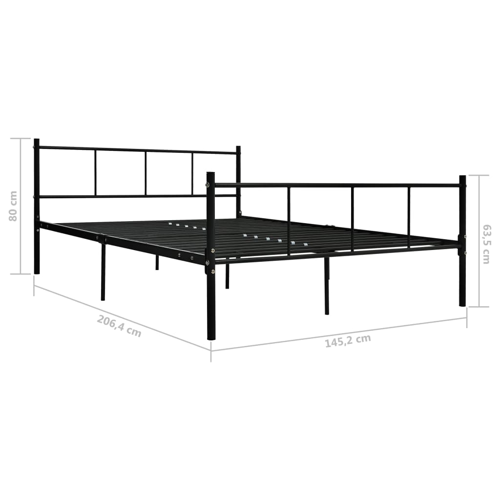 Okvir za krevet crni metalni 140 x 200 cm