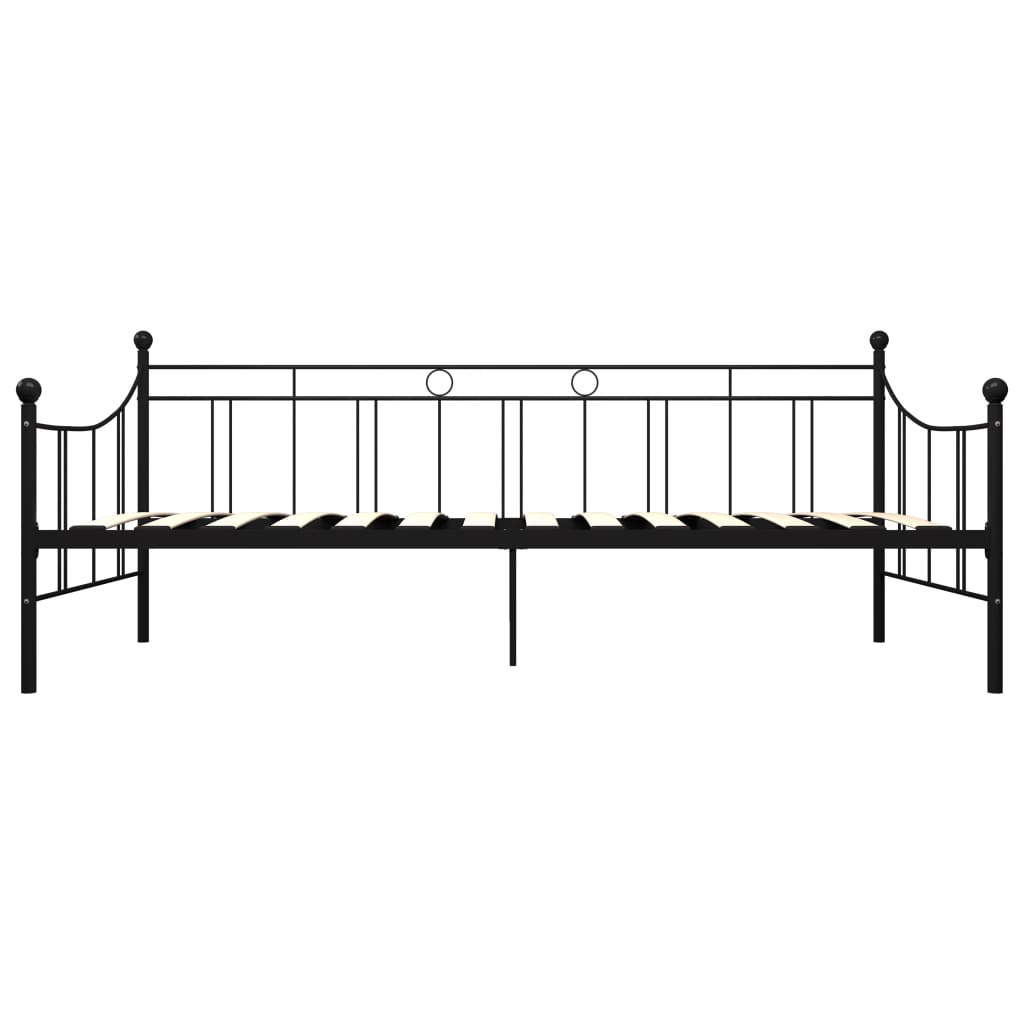 Okvir za dnevni ležaj crni metalni 90 x 200 cm