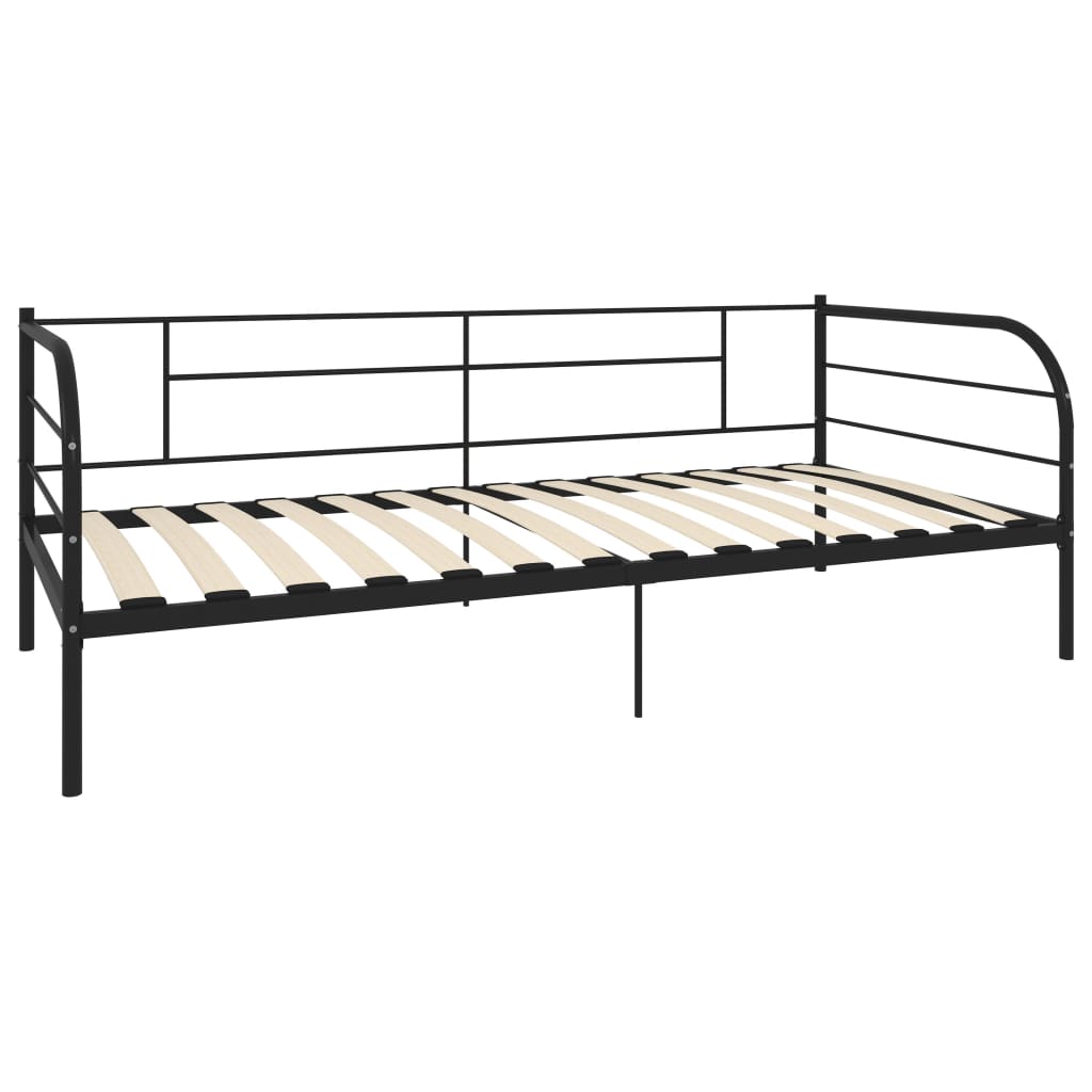 Okvir za dnevni ležaj crni metalni 90 x 200 cm
