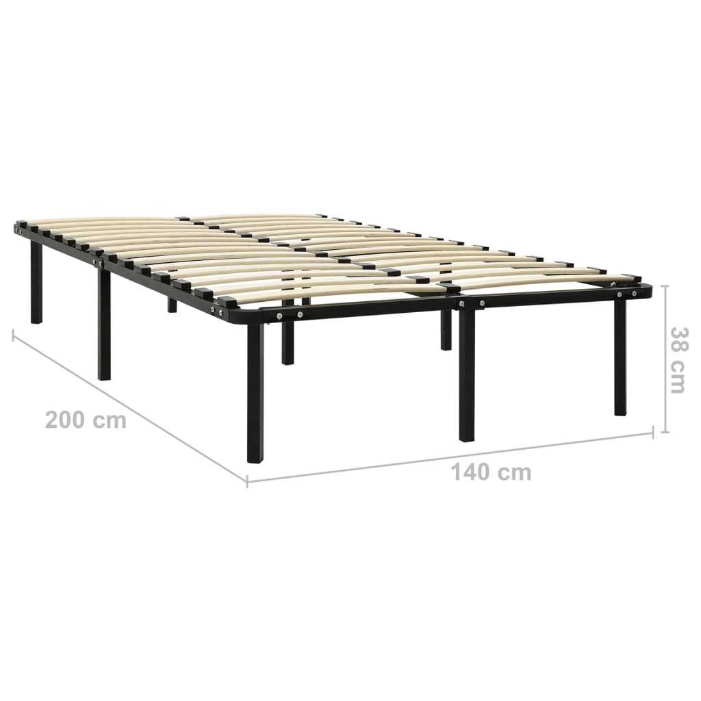 Okvir za krevet crni metalni 140 x 200 cm