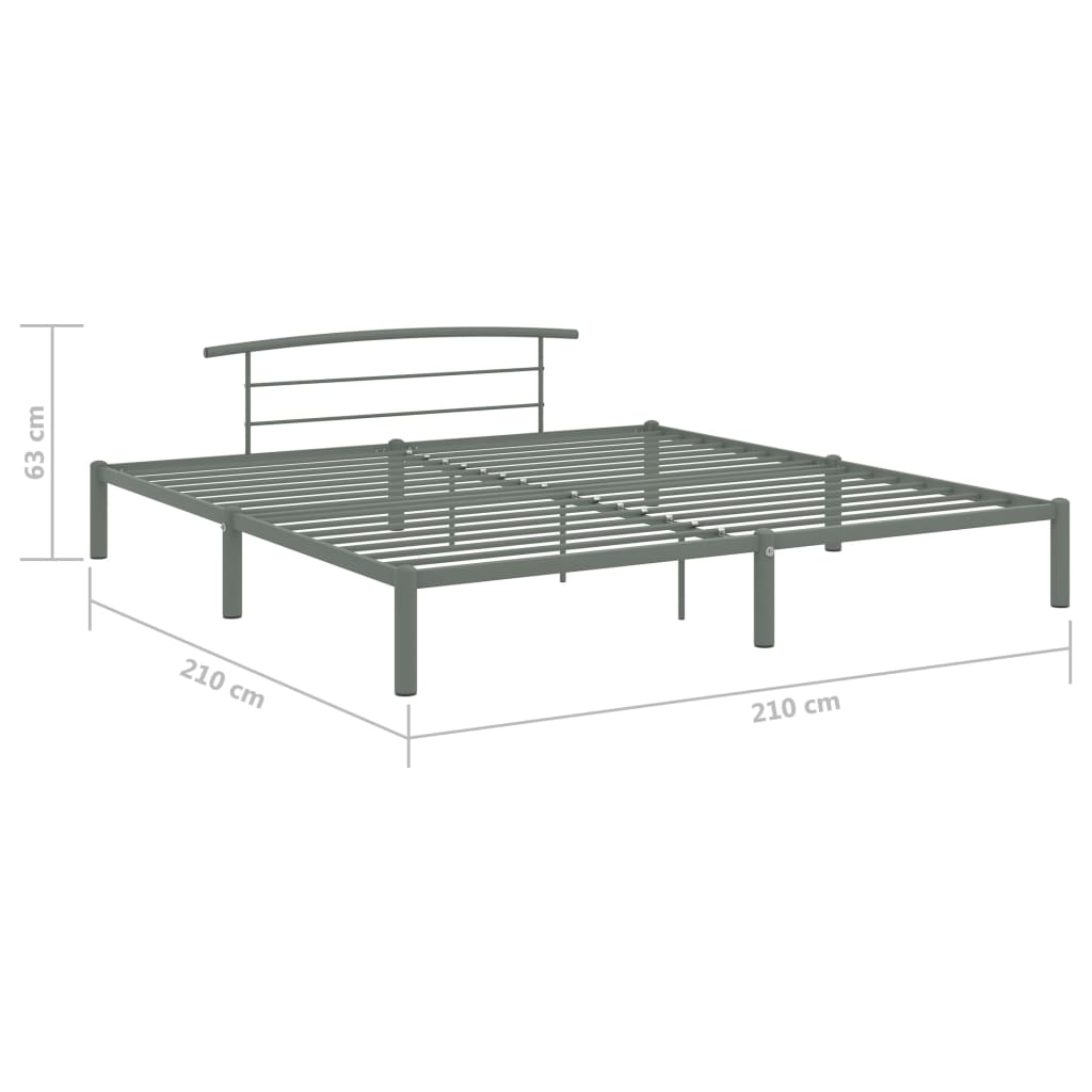 Okvir za krevet sivi metalni 200 x 200 cm